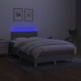 Box spring bed with mattress and LED light gray fabric 120x190 cm by vidaXL, Beds and slatted bases - Ref: Foro24-3270102, Pr...