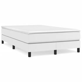 Box spring bed with white synthetic leather mattress 120x190 cm by vidaXL, Beds and slatted bases - Ref: Foro24-3269672, Pric...