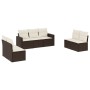 7-piece garden sofa set with brown PE rattan cushions by vidaXL, Garden sets - Ref: Foro24-3218823, Price: 452,87 €, Discount: %