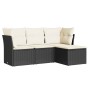 4-piece garden sofa set with black synthetic rattan cushions by vidaXL, Garden sets - Ref: Foro24-3249375, Price: 247,30 €, D...