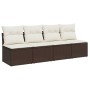 Gartensofa mit Kissen 4 Sitzer synthetisches Rattan braun von vidaXL, Outdoor-Sofas - Ref: Foro24-366203, Preis: 242,23 €, Ra...