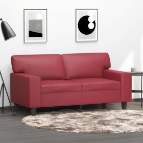 Sofá de 2 plazas de cuero sintético rojo tinto 120 cm de vidaXL, Sofás - Ref: Foro24-359415, Precio: 245,79 €, Descuento: %