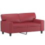 Sofá de 2 plazas de cuero sintético rojo tinto 120 cm de vidaXL, Sofás - Ref: Foro24-359415, Precio: 265,85 €, Descuento: %