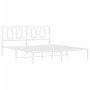 Estructura de cama de metal con cabecero blanca 150x200 cm de vidaXL, Camas y somieres - Ref: Foro24-374292, Precio: 106,99 €...