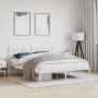 Metal bed frame with white headboard 150x200 cm by vidaXL, Beds and slatted bases - Ref: Foro24-374292, Price: 106,83 €, Disc...