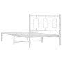 Estructura de cama de metal con cabecero blanco 100x190 cm de vidaXL, Camas y somieres - Ref: Foro24-374284, Precio: 76,99 €,...