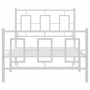 Estructura cama metal con cabecero y pie cama blanca 90x200 cm de vidaXL, Camas y somieres - Ref: Foro24-374301, Precio: 86,1...