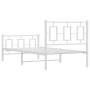 Metal bed frame with headboard and footboard white 90x200 cm by vidaXL, Beds and slatted bases - Ref: Foro24-374301, Price: 8...