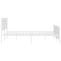 Metal bed frame with headboard and white footboard 200x200 cm by vidaXL, Beds and slatted bases - Ref: Foro24-374315, Price: ...