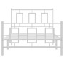 Estructura cama metal con cabecero y pie cama blanca 100x200 cm de vidaXL, Camas y somieres - Ref: Foro24-374303, Precio: 91,...