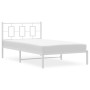 Metal bed frame with white headboard 107x203 cm by vidaXL, Beds and slatted bases - Ref: Foro24-374286, Price: 76,99 €, Disco...