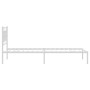 Metal bed frame with white headboard 107x203 cm by vidaXL, Beds and slatted bases - Ref: Foro24-374286, Price: 76,99 €, Disco...