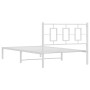 Metal bed frame with white headboard 107x203 cm by vidaXL, Beds and slatted bases - Ref: Foro24-374286, Price: 76,99 €, Disco...