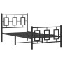 Bed frame with headboard and black metal footboard 90x200 cm by vidaXL, Beds and slatted bases - Ref: Foro24-374252, Price: 8...