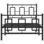 Bed frame with headboard and black metal footboard 90x200 cm by vidaXL, Beds and slatted bases - Ref: Foro24-374252, Price: 8...