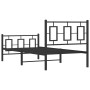 Bed frame with headboard and black metal footboard 90x200 cm by vidaXL, Beds and slatted bases - Ref: Foro24-374252, Price: 8...