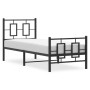 Bed frame with headboard and black metal footboard 80x200 cm by vidaXL, Beds and slatted bases - Ref: Foro24-374250, Price: 7...