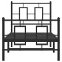 Bed frame with headboard and black metal footboard 80x200 cm by vidaXL, Beds and slatted bases - Ref: Foro24-374250, Price: 7...