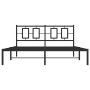 Estructura de cama con cabecero metal negro 160x200 cm de vidaXL, Camas y somieres - Ref: Foro24-374244, Precio: 108,97 €, De...