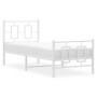 Metal bed frame with headboard and footboard white 80x200 cm by vidaXL, Beds and slatted bases - Ref: Foro24-374299, Price: 7...