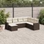 7-teilige Gartensofagarnitur mit braunen PE-Rattankissen von vidaXL, Gartensets - Ref: Foro24-3219293, Preis: 471,79 €, Rabat...