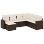 7-piece garden sofa set with brown PE rattan cushions by vidaXL, Garden sets - Ref: Foro24-3219293, Price: 471,79 €, Discount: %