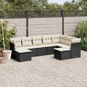 Set aus 8-teiligen Gartensofas und Kissen Kunstrattan schwarz von vidaXL, Gartensets - Ref: Foro24-3250405, Preis: 528,99 €, ...