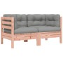 Garden sofa with cushions and footrest, 2 seats by vidaXL, Modular outdoor sofas - Ref: Foro24-838179, Price: 230,94 €, Disco...