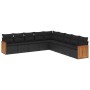 Set aus 8-teiligen Gartensofas und Kissen Kunstrattan schwarz von vidaXL, Gartensets - Ref: Foro24-3260137, Preis: 586,14 €, ...