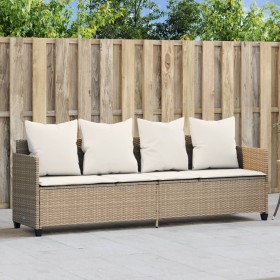 Lounger with beige synthetic rattan cushions by vidaXL, Loungers - Ref: Foro24-368348, Price: 235,15 €, Discount: %