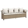 Sun lounger with canopy and beige synthetic rattan cushions by vidaXL, Loungers - Ref: Foro24-368357, Price: 273,85 €, Discou...