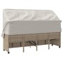 Sonnenliege mit Stoffverdeck und Kissen beige synthetisches Rattan von vidaXL, Liegen - Ref: Foro24-368357, Preis: 273,85 €, ...