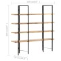 4-stufiges Regal aus massivem Mangoholz, 160 x 35 x 160 cm von vidaXL, Bücherregale und Regale - Ref: Foro24-286603, Preis: 2...