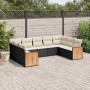 Set aus 8-teiligen Gartensofas und Kissen Kunstrattan schwarz von vidaXL, Gartensets - Ref: Foro24-3260355, Preis: 573,99 €, ...