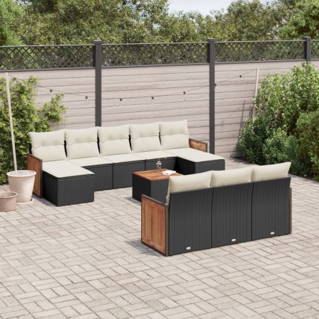 Set mit 11 Stück Gartensofas und Kissen synthetisches Rattan schwarz von vidaXL, Gartensets - Ref: Foro24-3260502, Preis: 692...