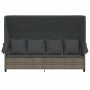 Sun lounger with canopy and gray synthetic rattan cushions by vidaXL, Loungers - Ref: Foro24-368355, Price: 272,63 €, Discoun...