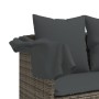 Sonnenliege mit Stoffverdeck und Kissen synthetisches Rattangrau von vidaXL, Liegen - Ref: Foro24-368355, Preis: 272,84 €, Ra...