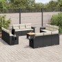 Garden sofa set with 13-piece black synthetic rattan cushions by vidaXL, Garden sets - Ref: Foro24-3256826, Price: 948,17 €, ...