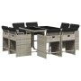 Set comedor de jardín 9 pzas cojines ratán sintético gris claro de vidaXL, Conjuntos de jardín - Ref: Foro24-3211199, Precio:...