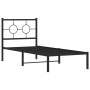 Bed frame with black metal headboard 80x200 cm by vidaXL, Beds and slatted bases - Ref: Foro24-376217, Price: 61,99 €, Discou...