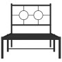 Bed frame with black metal headboard 80x200 cm by vidaXL, Beds and slatted bases - Ref: Foro24-376217, Price: 61,99 €, Discou...