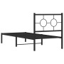 Estructura de cama con cabecero metal negro 80x200 cm de vidaXL, Camas y somieres - Ref: Foro24-376217, Precio: 61,99 €, Desc...