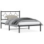 Bed frame with black metal headboard 107x203 cm by vidaXL, Beds and slatted bases - Ref: Foro24-376222, Price: 68,46 €, Disco...