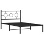 Bed frame with black metal headboard 107x203 cm by vidaXL, Beds and slatted bases - Ref: Foro24-376222, Price: 68,99 €, Disco...