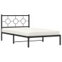 Bed frame with black metal headboard 107x203 cm by vidaXL, Beds and slatted bases - Ref: Foro24-376222, Price: 68,99 €, Disco...