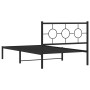 Bed frame with black metal headboard 107x203 cm by vidaXL, Beds and slatted bases - Ref: Foro24-376222, Price: 68,99 €, Disco...