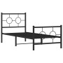 Bed frame with headboard and black metal footboard 75x190 cm by vidaXL, Beds and slatted bases - Ref: Foro24-376234, Price: 6...