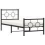 Bed frame with headboard and black metal footboard 75x190 cm by vidaXL, Beds and slatted bases - Ref: Foro24-376234, Price: 6...