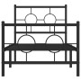 Bed frame with headboard and black metal footboard 75x190 cm by vidaXL, Beds and slatted bases - Ref: Foro24-376234, Price: 6...