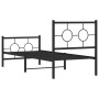 Bed frame with headboard and black metal footboard 75x190 cm by vidaXL, Beds and slatted bases - Ref: Foro24-376234, Price: 6...